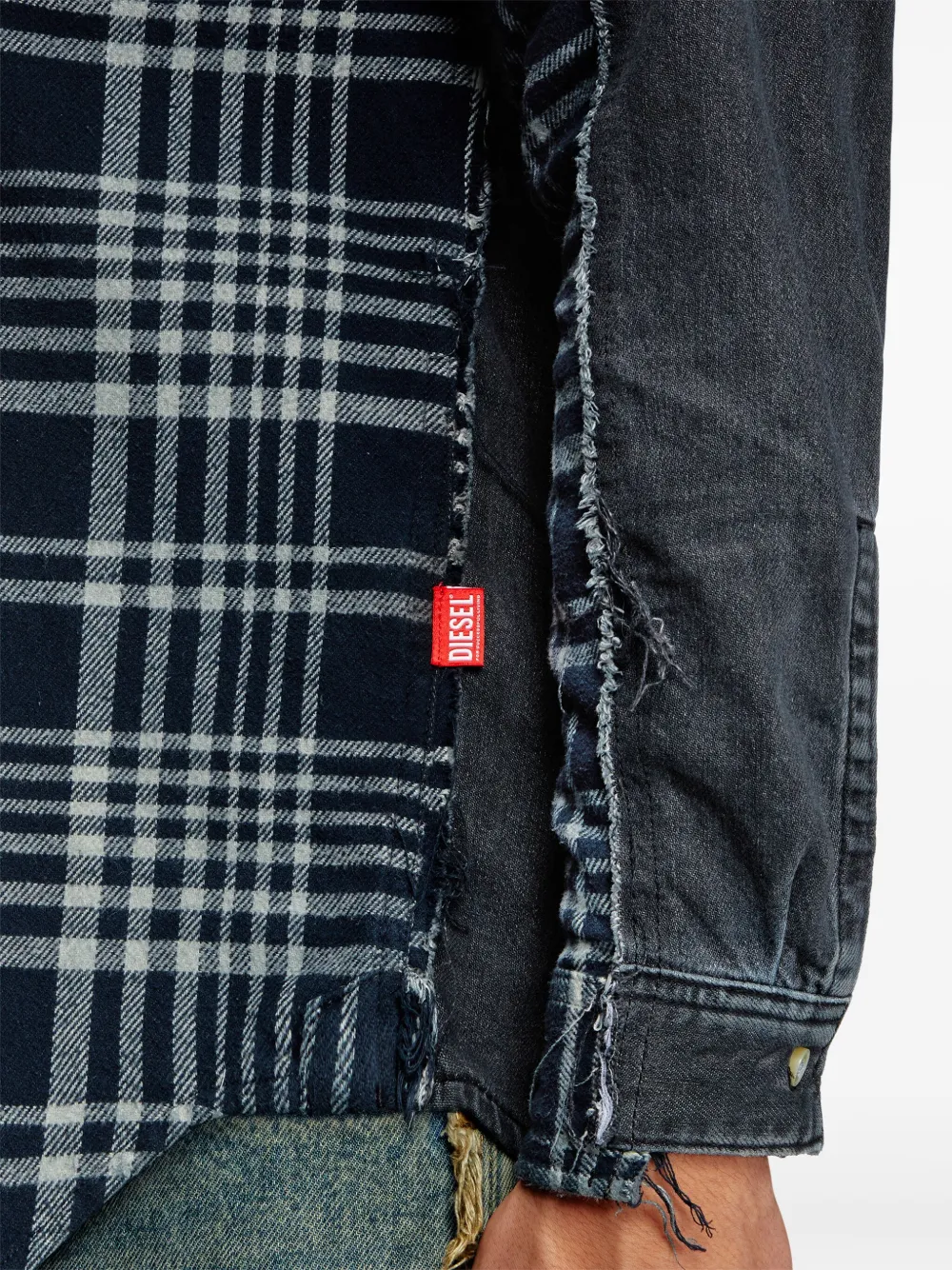 【サイズ限定特価！関税送料込】DIESEL チェック & デニムシャツ サイズ限定特価！関税送料込】DIESEL チェック & デニムシャツ
