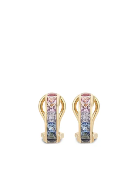 Dolce & Gabbana 18kt yellow gold Rainbow sapphire and diamond earrings