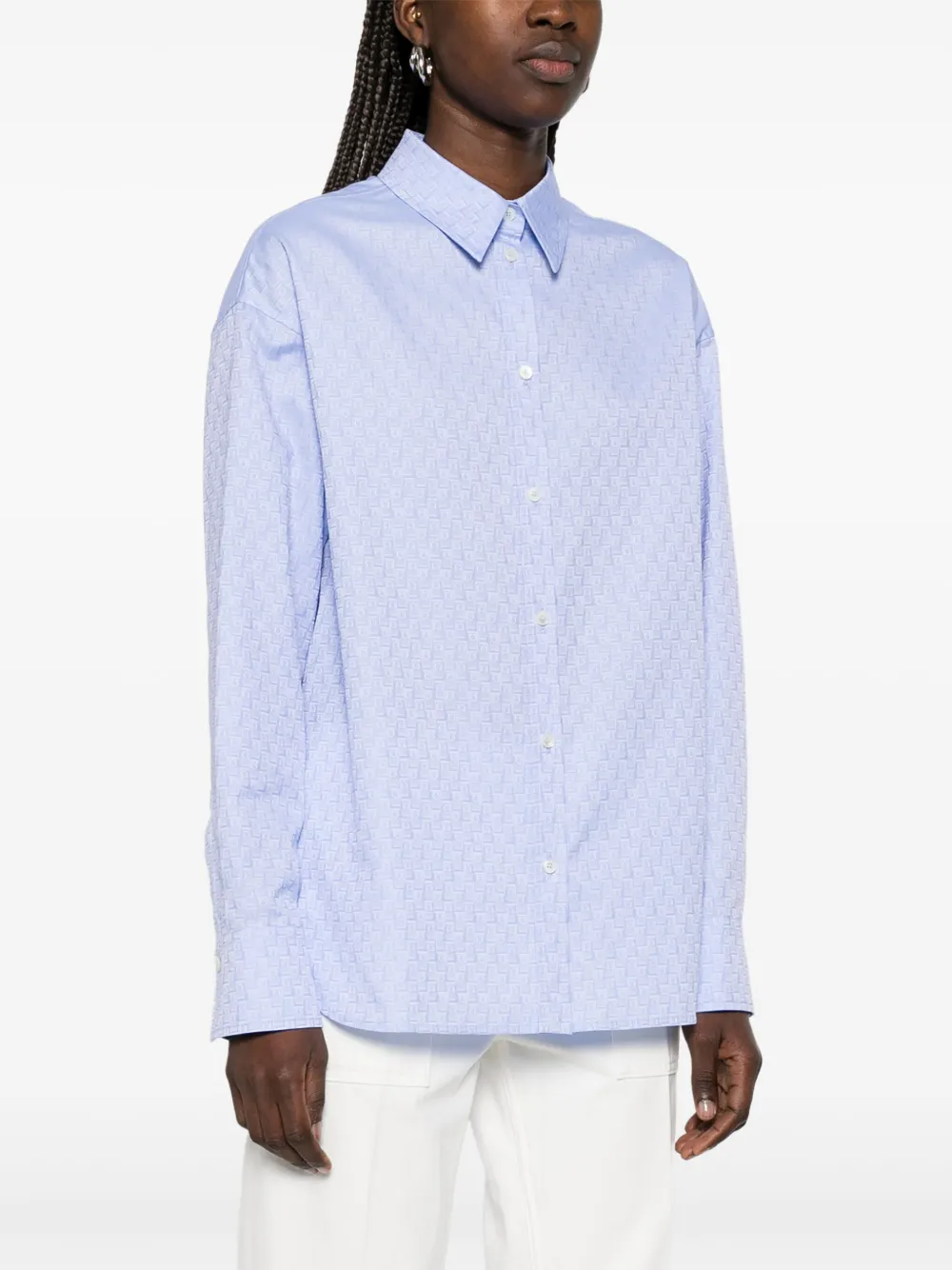 Ferragamo Shirt met monogram Blauw