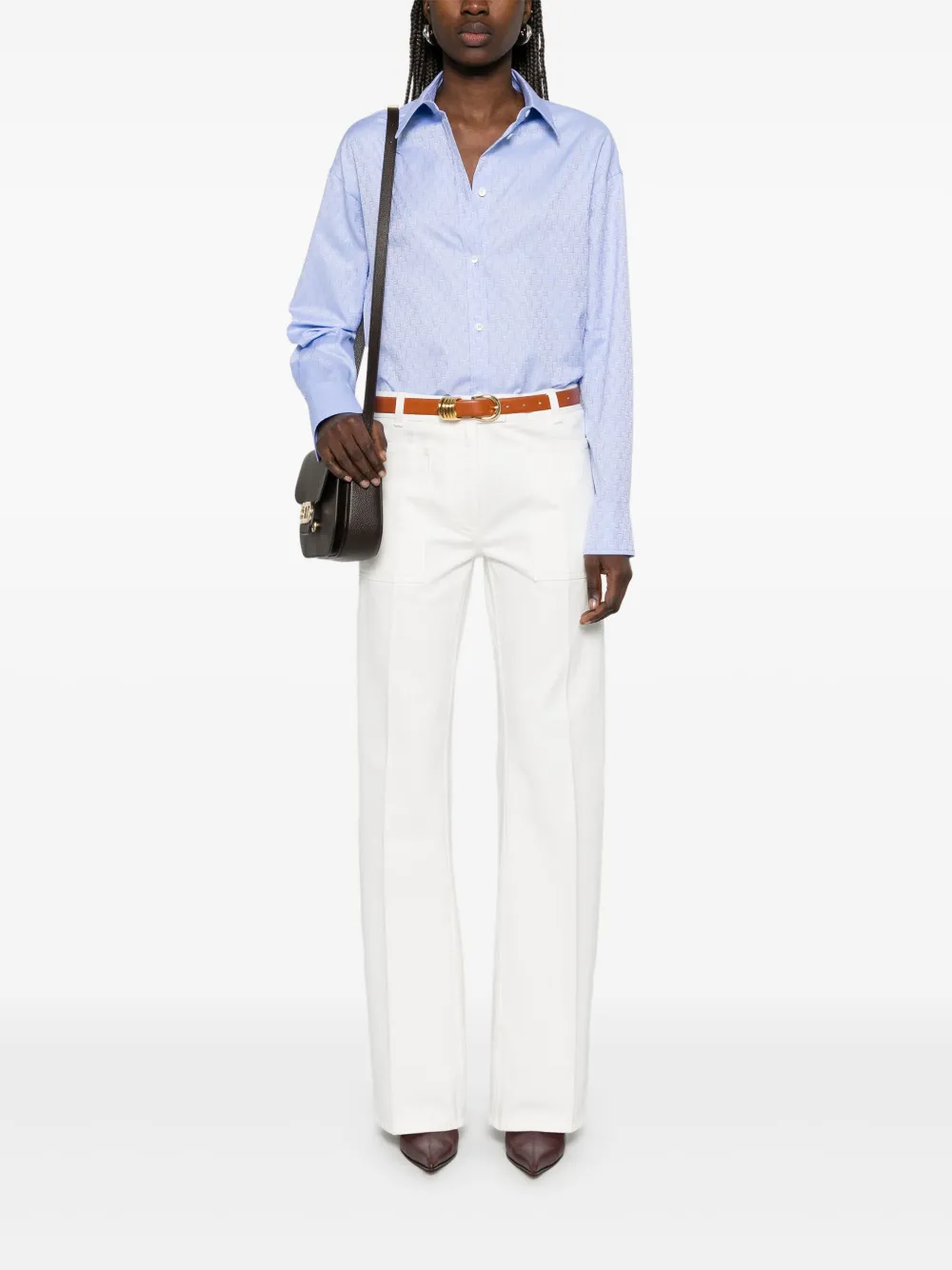 Ferragamo Shirt met monogram - Blauw