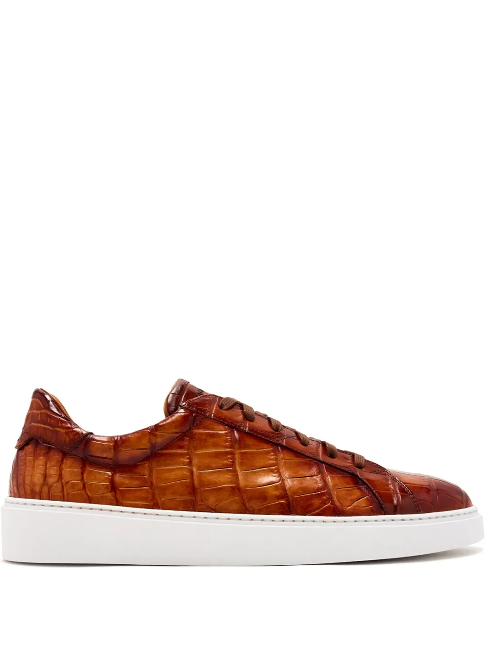 Magnanni crocodile-embossed trainers Brown