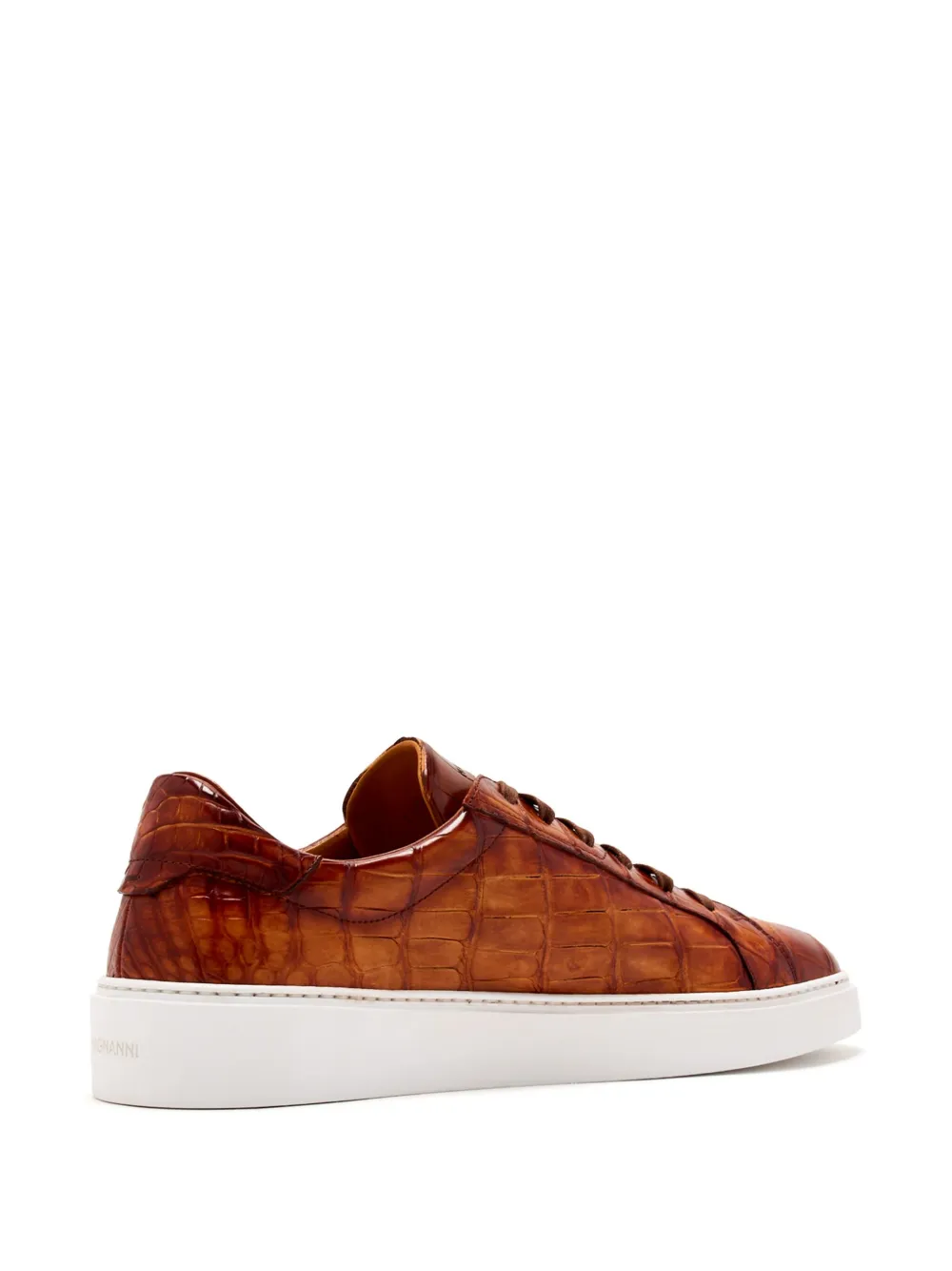 Magnanni crocodile-embossed trainers Brown