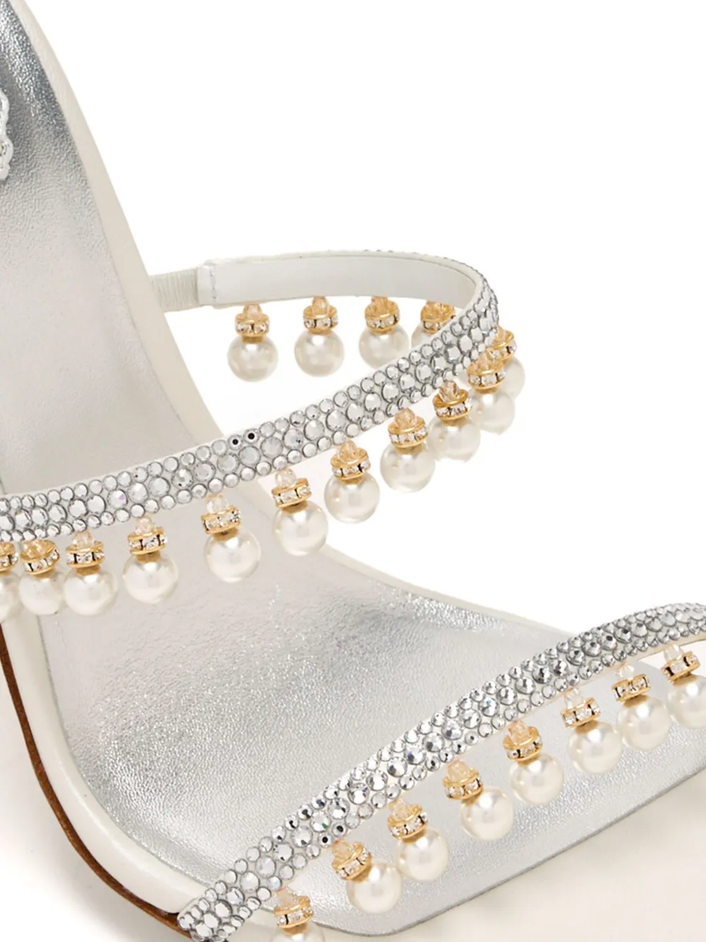 René Caovilla 105mm Chandelier Sandals In Silver