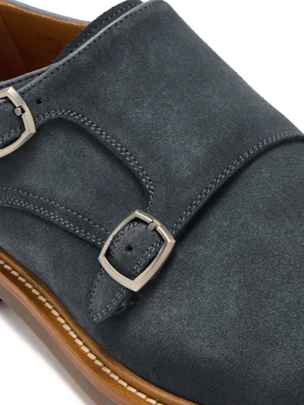 Magnanni Suede Monk Shoes Blue FARFETCH IN