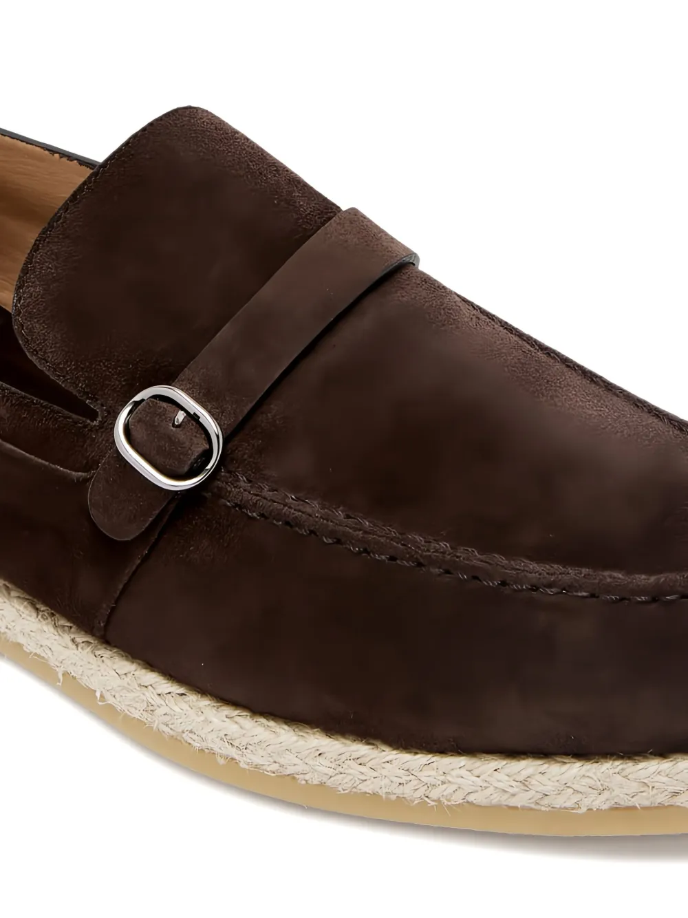 Barrett Buckle Leather Loafers In Brown