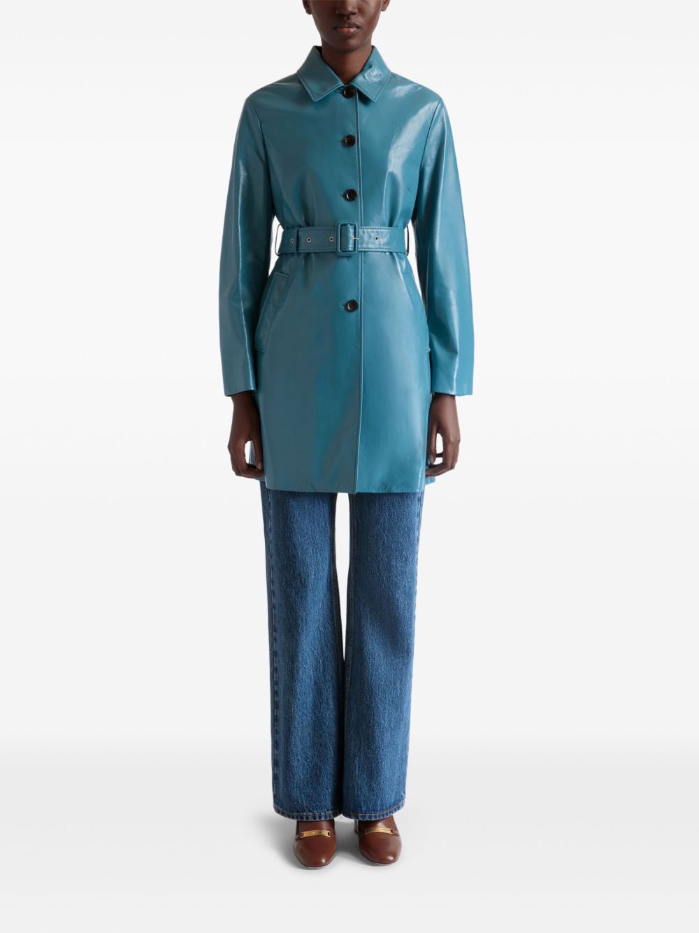 Bally belted coat - Blauw