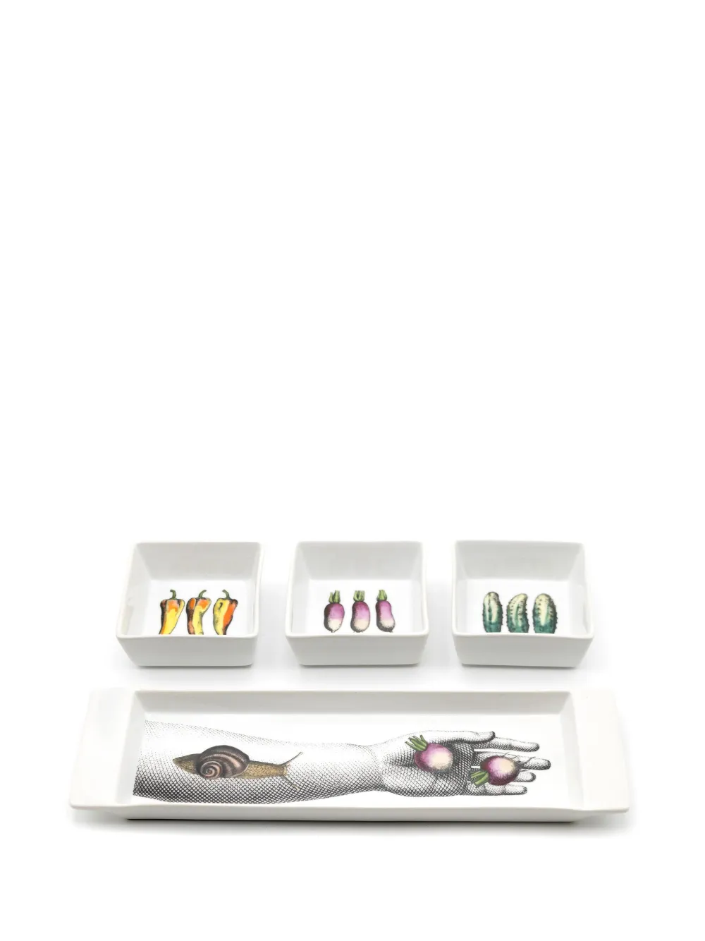 Fornasetti Mano e Verdura appetiser set - Wit