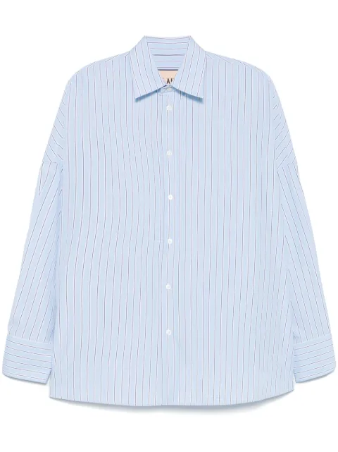Plan C striped poplin shirt