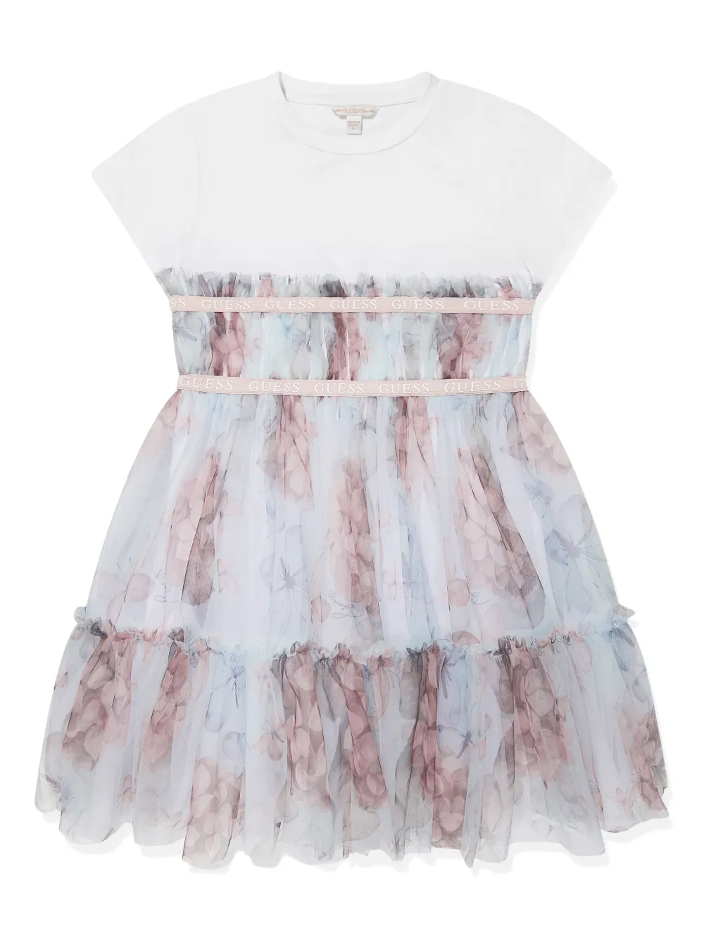 Guess kids Flared mini-jurk Wit