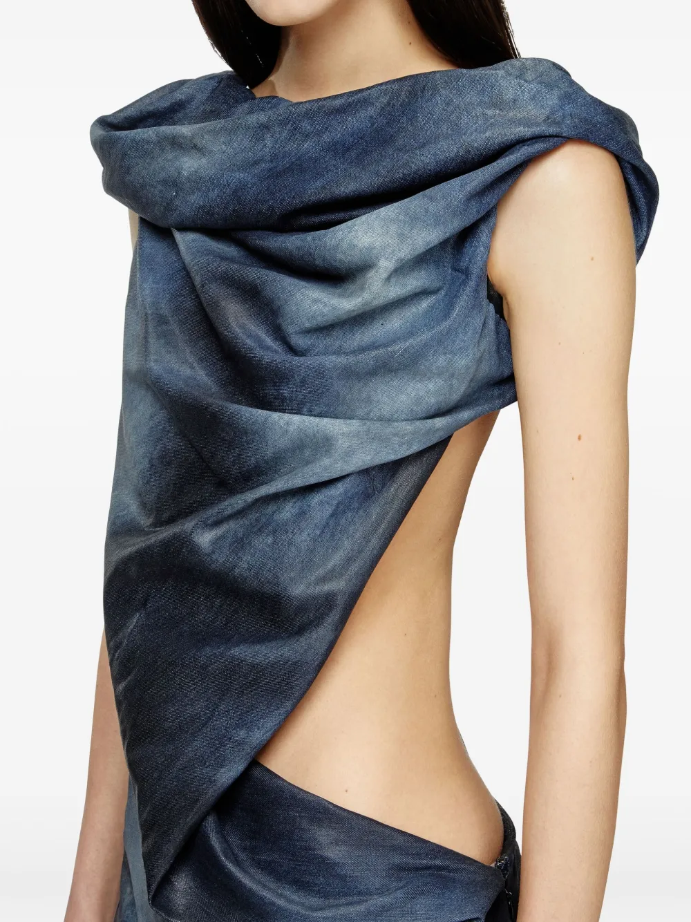 Diesel Mini-jurk met open rug Blauw