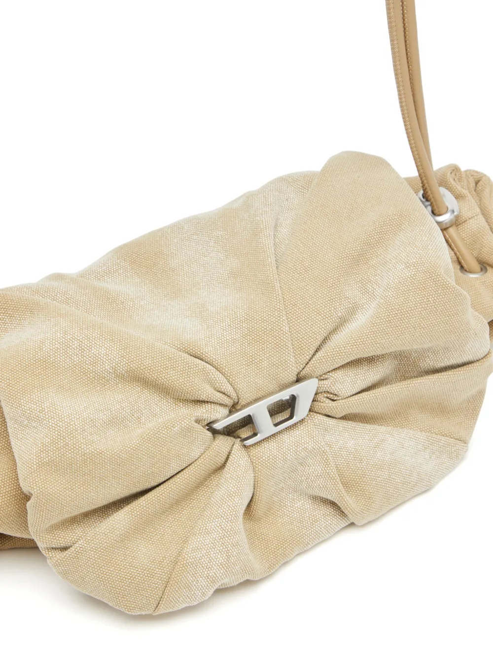 Diesel Scrunch-D kleine schoudertas Beige