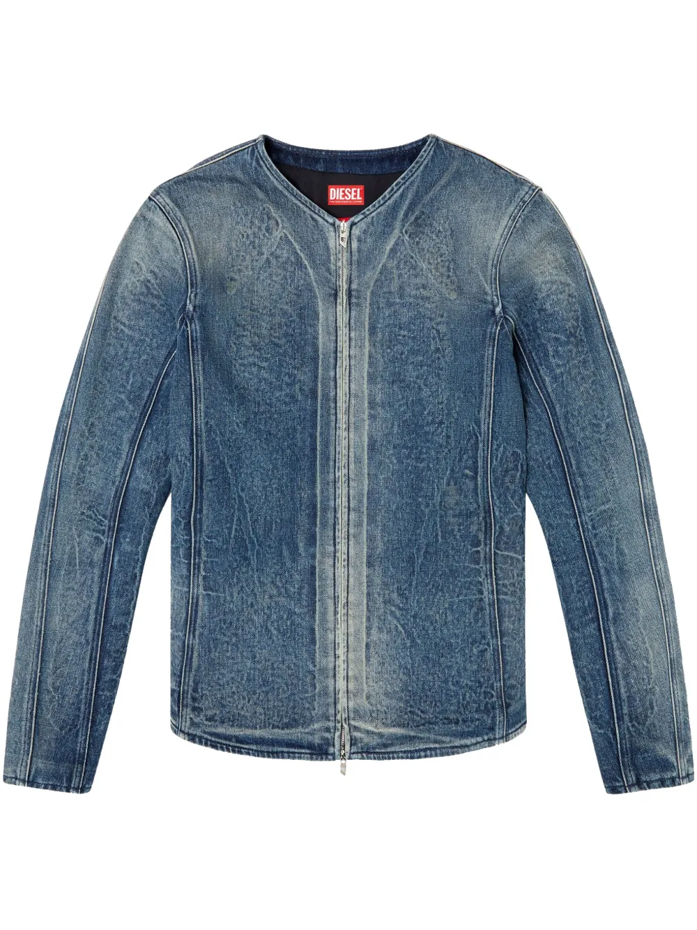 Diesel Jack met gewelfde afwerking en V-hals Blauw