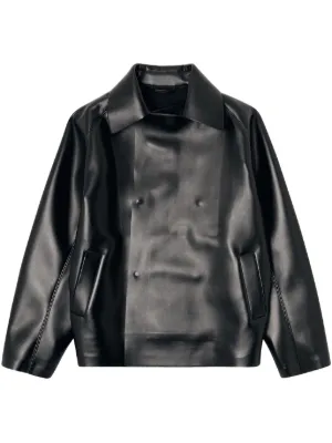 DIESEL ブラック テーラードジャケット DIESEL ディーゼル ブラック レザー テーラードジャケット