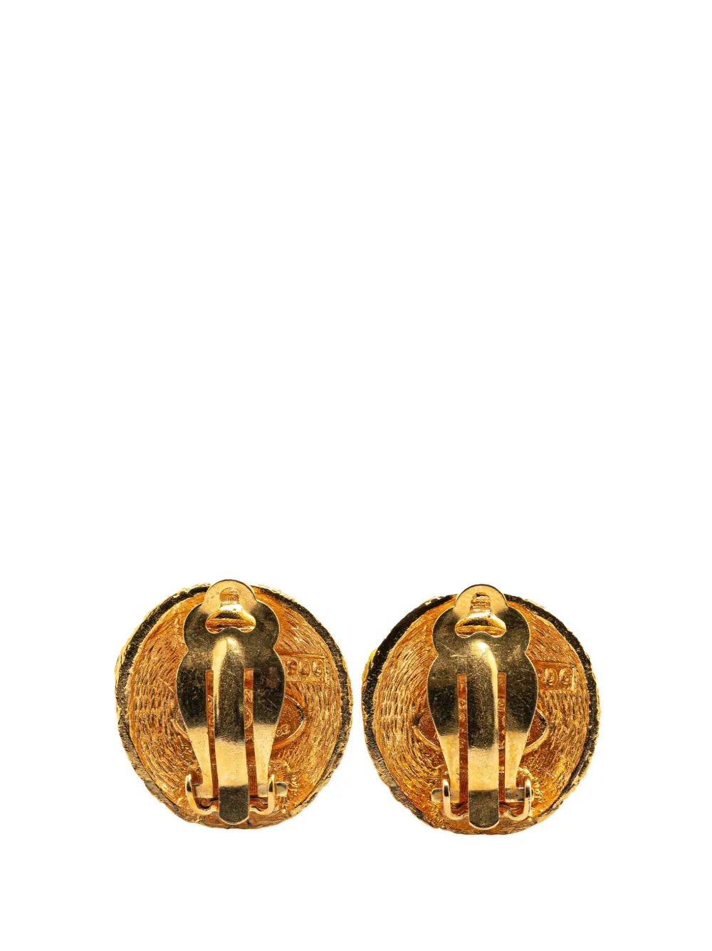 CHANEL Pre-Owned 1980-1990 CC vergulde ronde oorclips - Goud