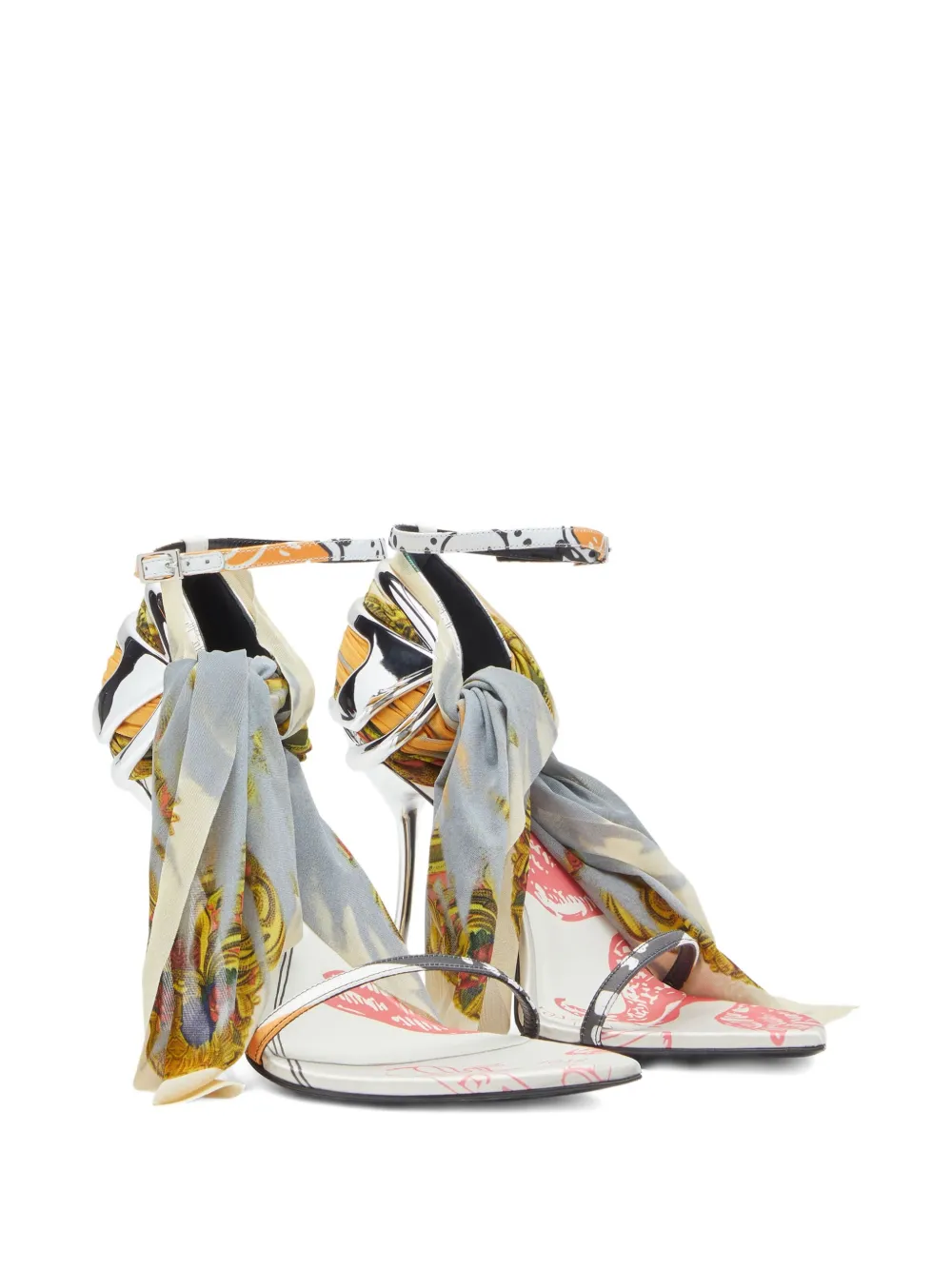 Diesel 105 mm D-Ten&Half sandalen - Zilver