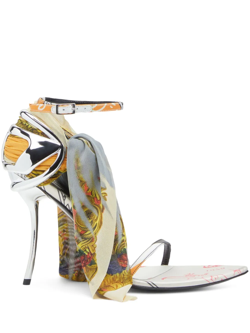 Diesel 105 mm D-Ten&Half sandalen Zilver