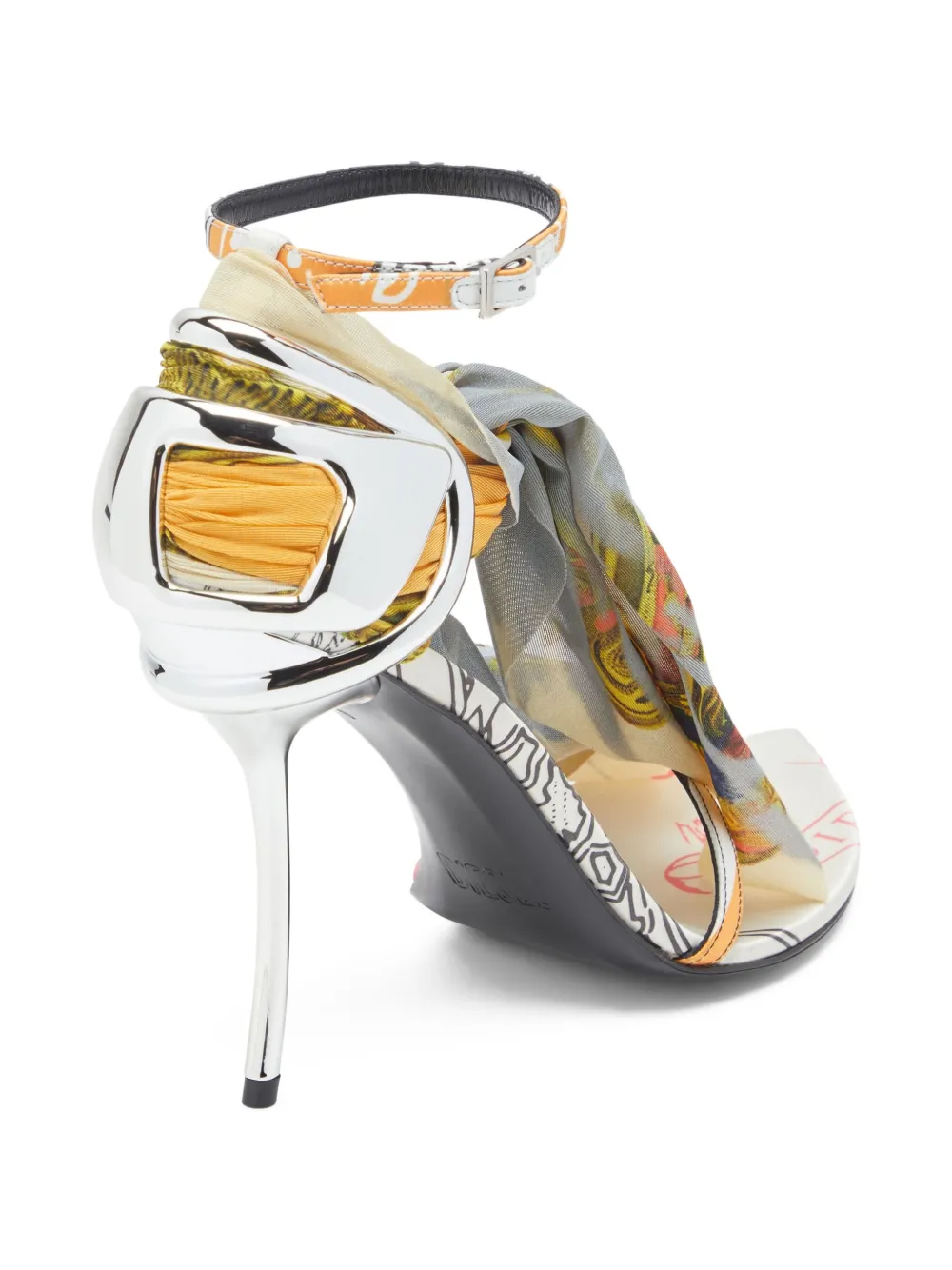 Diesel 105mm D-Ten&Half sandals Silver
