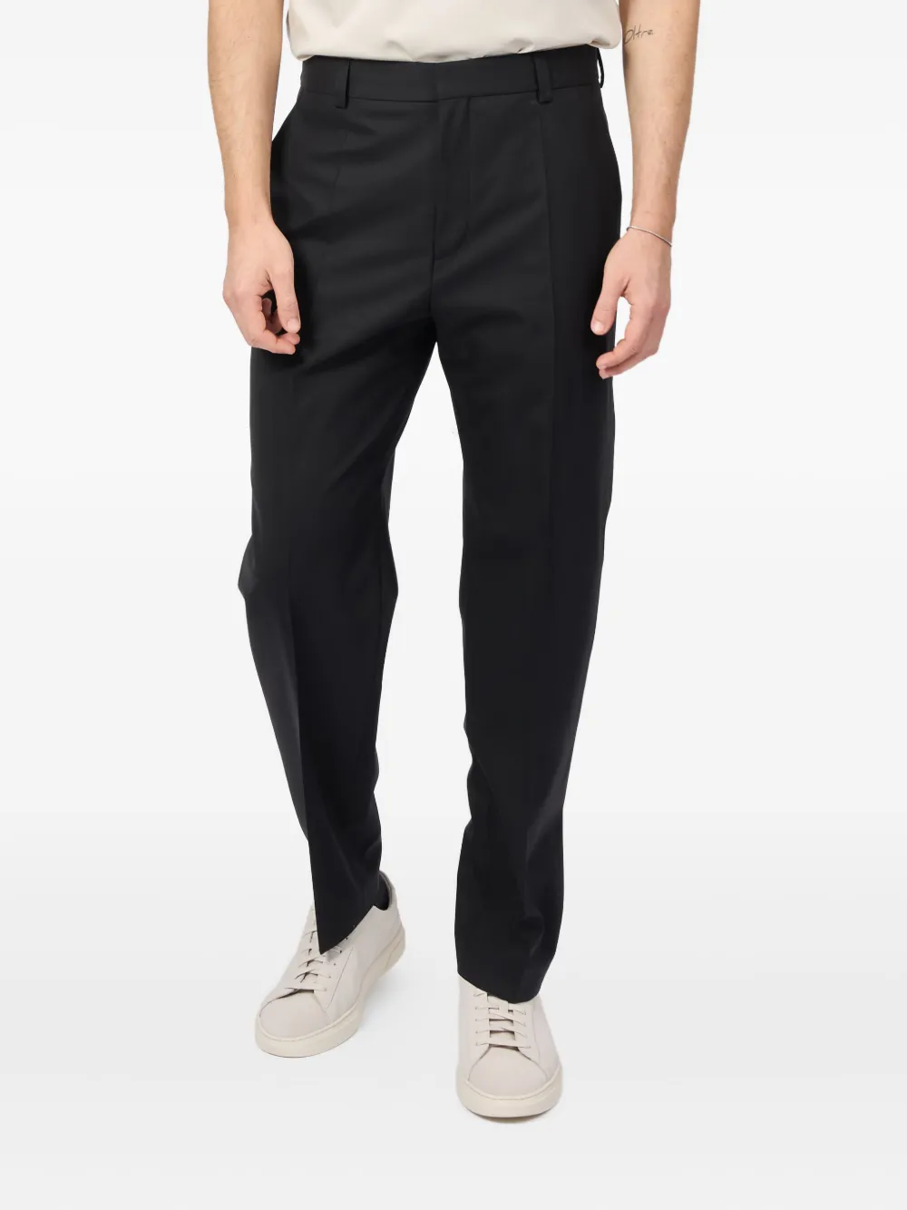 HUGO Broek met geplooide zak Zwart