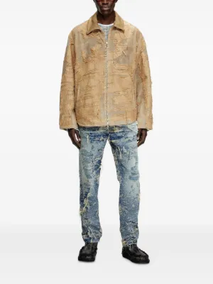ジャケット・アウター DIESEL Damage Denim Chester coat 22-23AW Men's Denim blouson jacket | Blue | Diesel