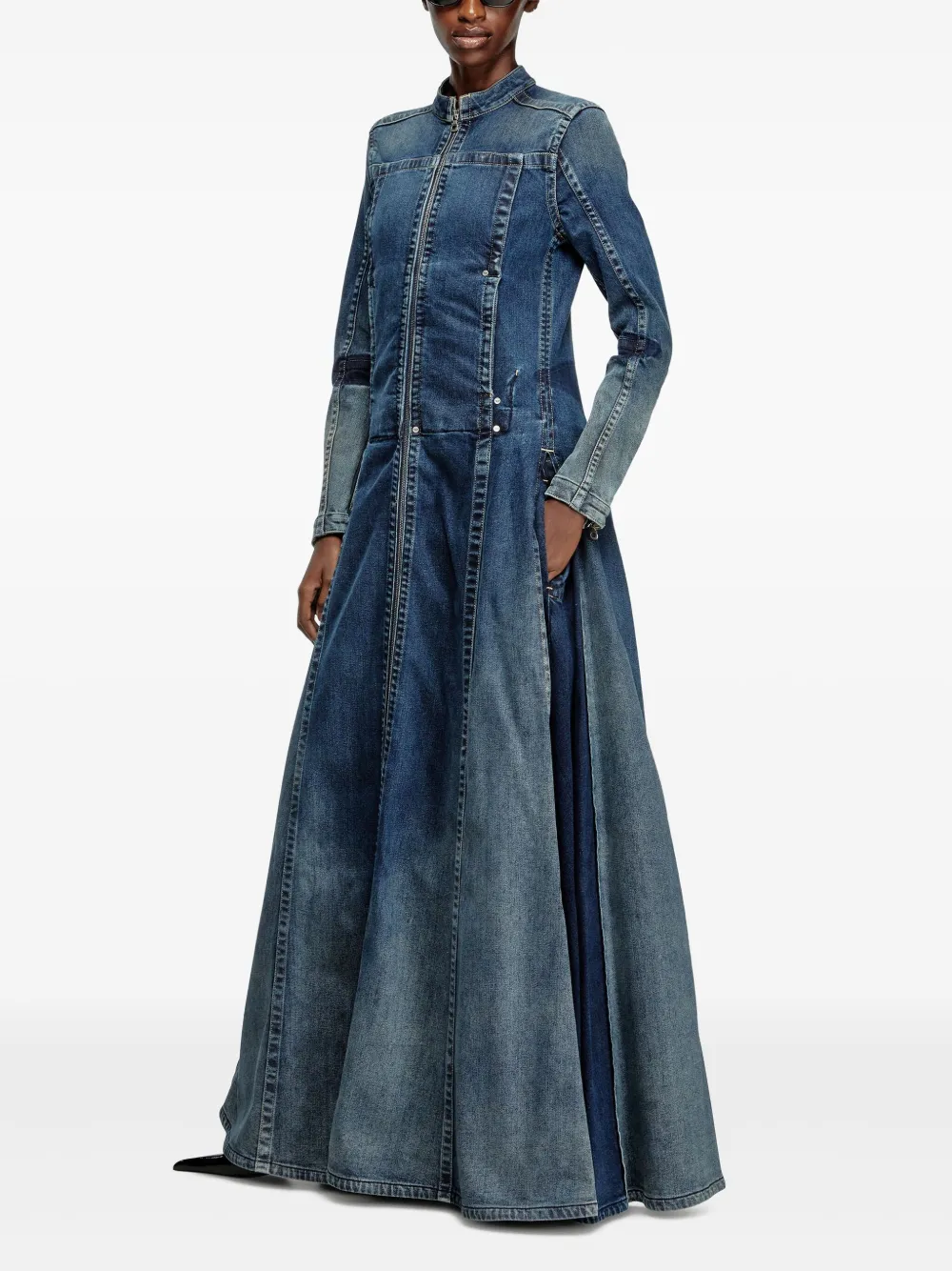 Diesel DE-RO1-RE-FSG maxi-jurk Blauw