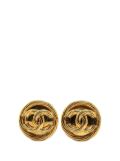 CHANEL Pre-Owned 1993 Gold Plated CC Clip On Earrings costume earrings