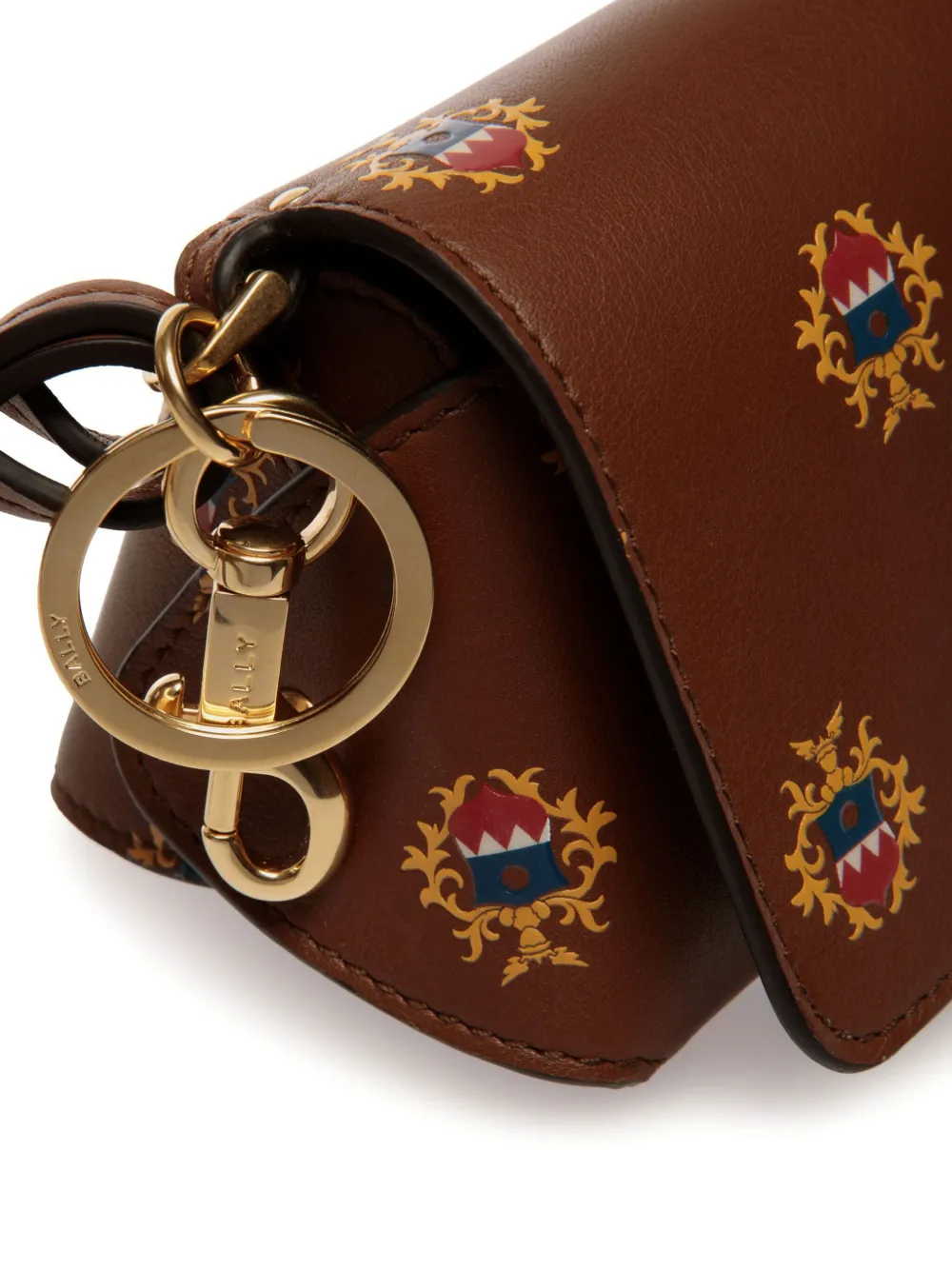 Bally Brillenkoker met wapenschildprint Bruin