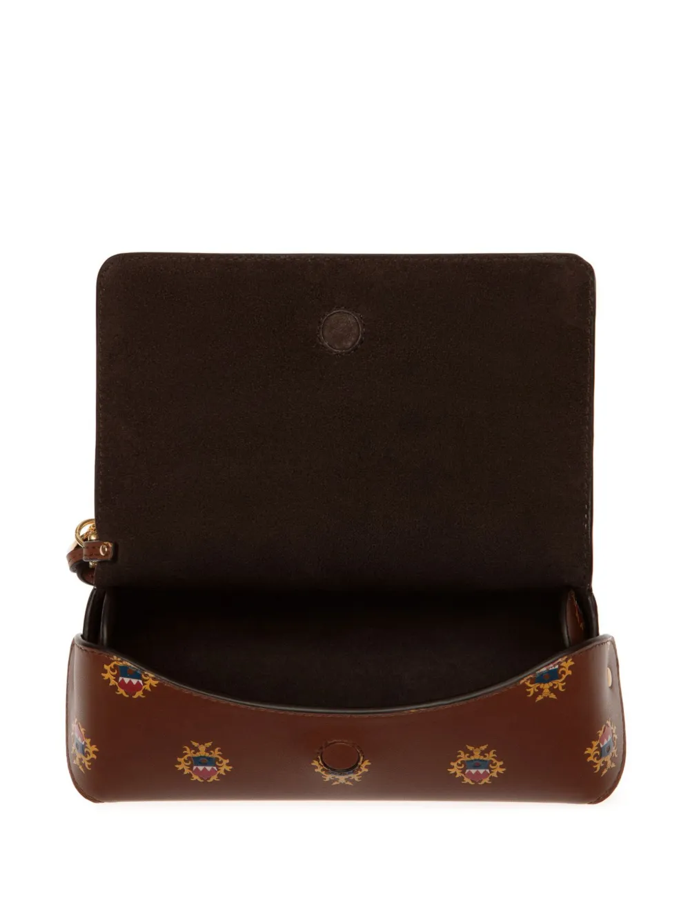 Bally Brillenkoker met wapenschildprint Bruin