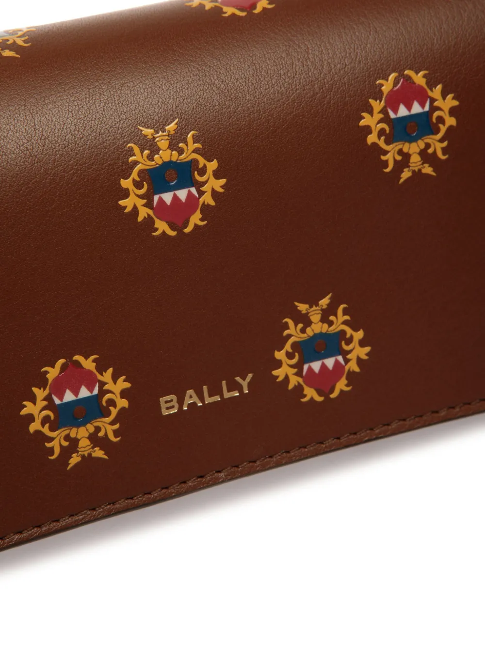 Bally Brillenkoker met wapenschildprint Bruin