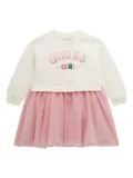 guess kids panelled dress - White