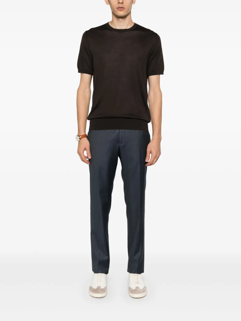 Corneliani silk T-shirt - Bruin