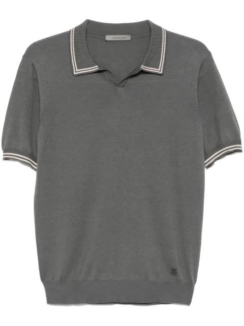 Corneliani stripe-detail polo shirt 