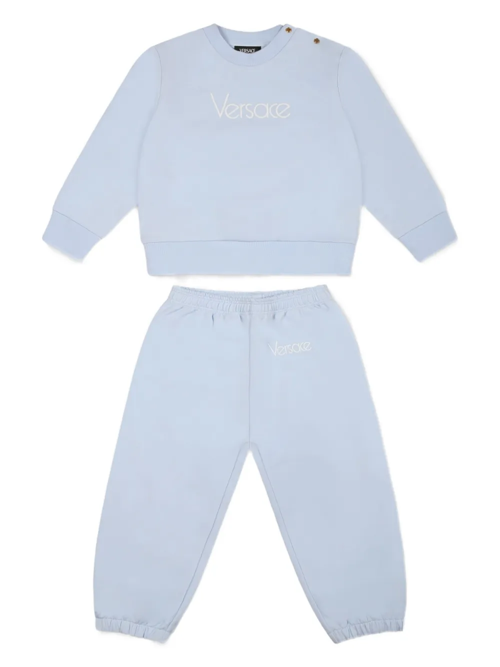 Versace Kids Trainingspak met geborduurd logo Blauw