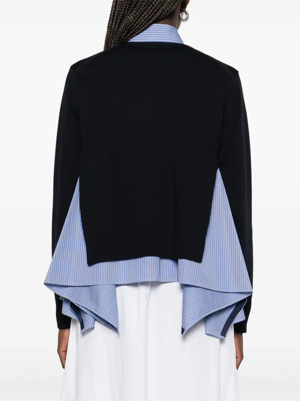 sacai Blouse met gebreide vlakken Blauw