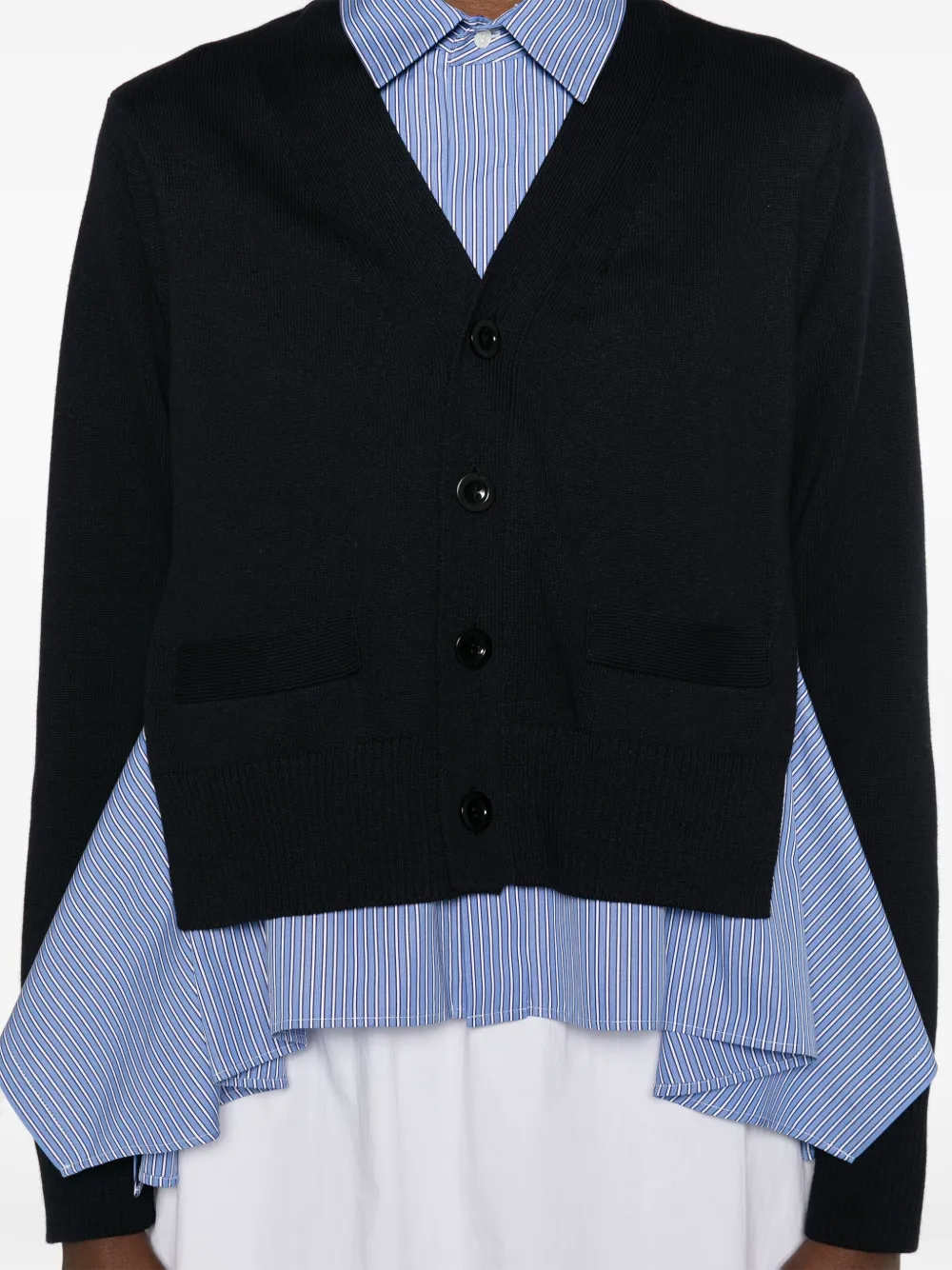 sacai Blouse met gebreide vlakken Blauw