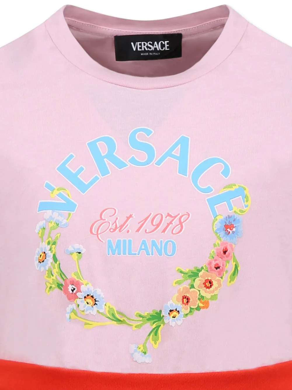 Versace Kids Jurk met logoprint Roze