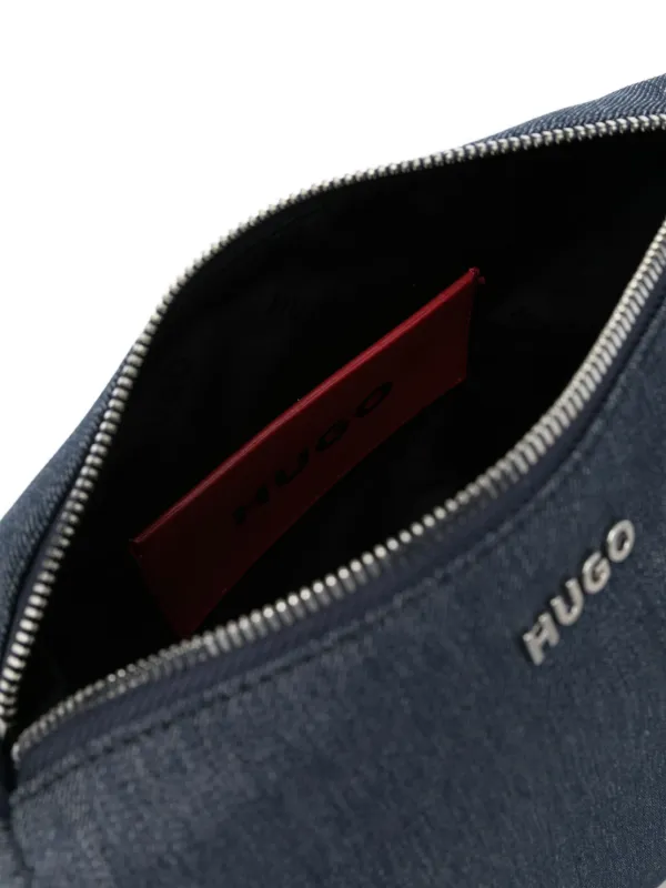 HUGO logo-lettering Cross Body Bag | Blue | FARFETCH