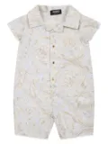 Versace Kids printed cotton romper - Blue