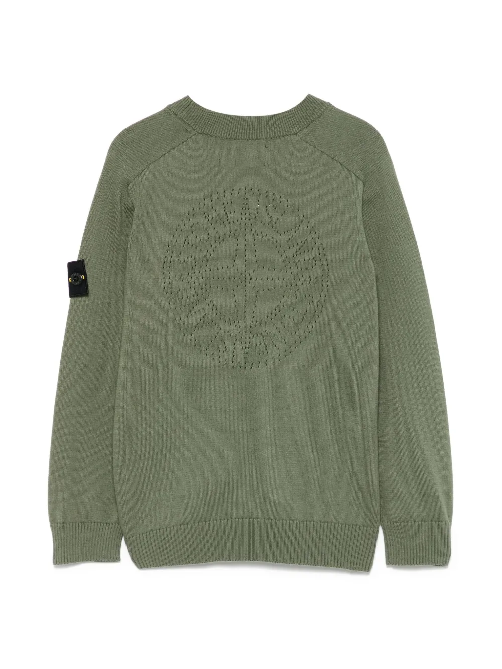 Stone Island Junior Trui met Compass-logopatch - Groen