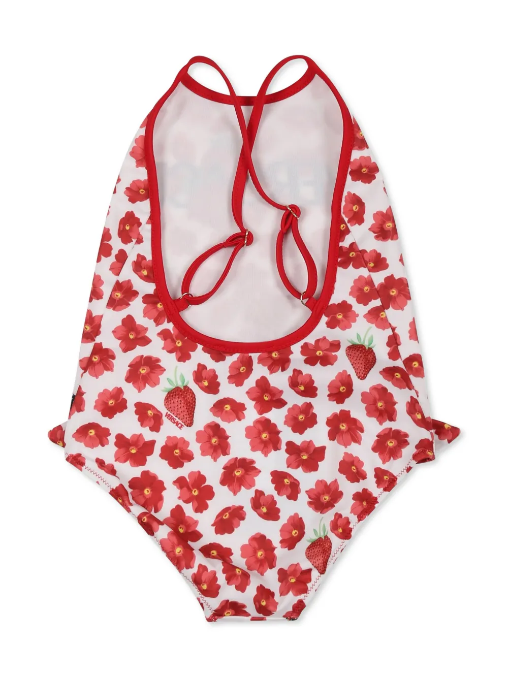 Versace Kids floral-print swimsuit - Rood