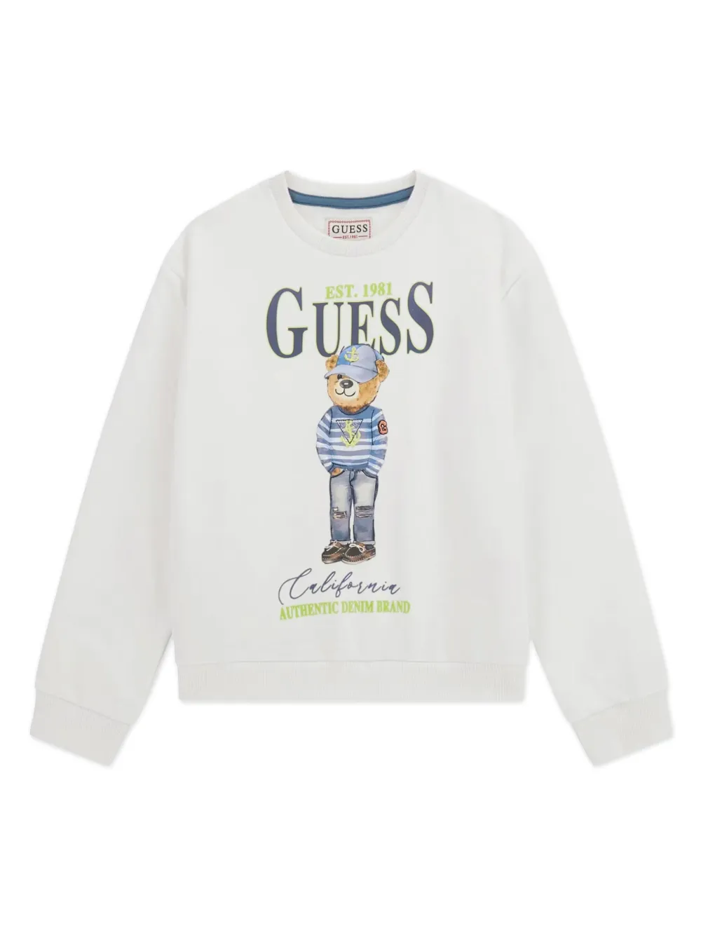 Guess kids Sweater met logoprint Wit