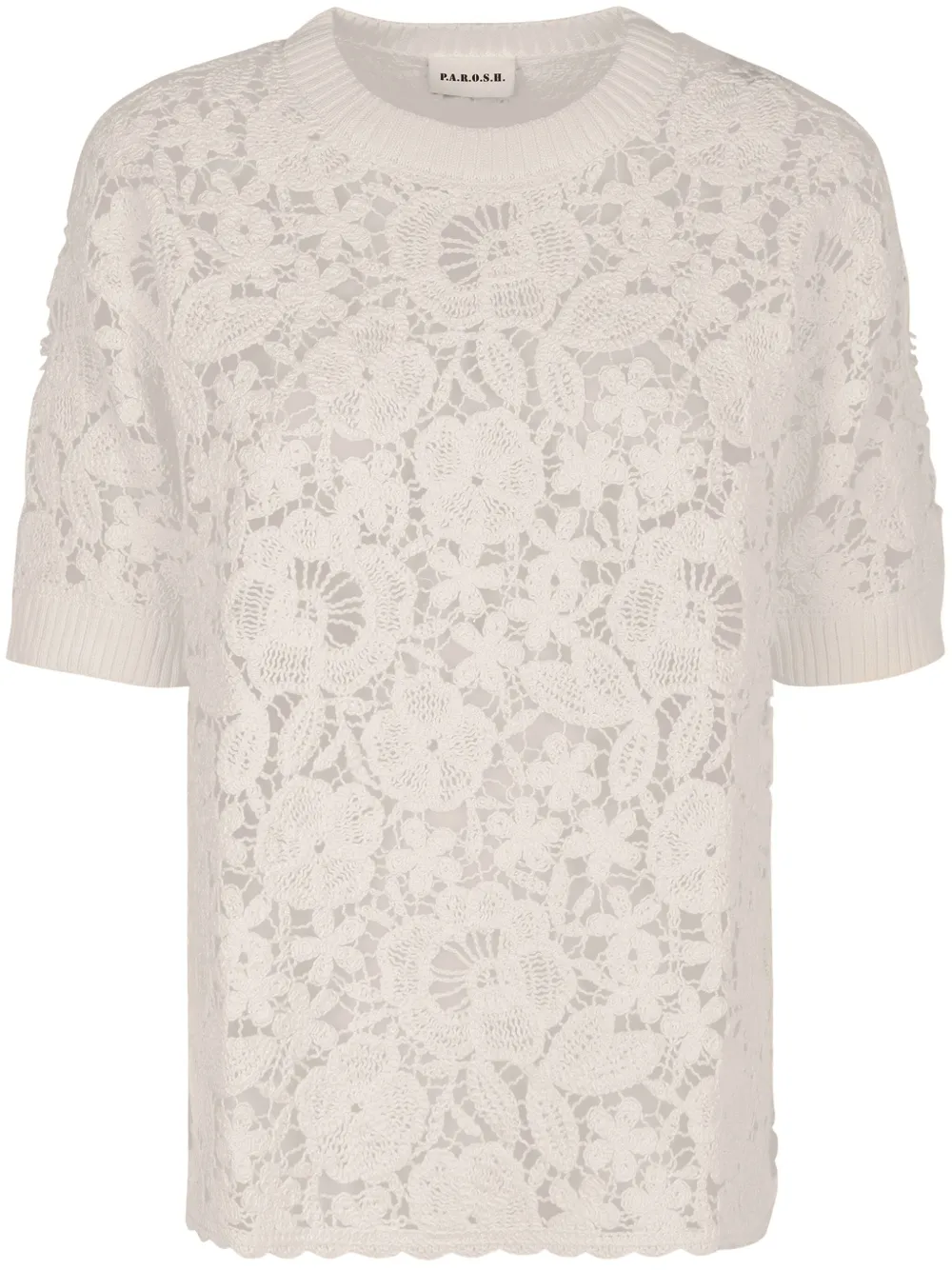 floral-motif T-shirt