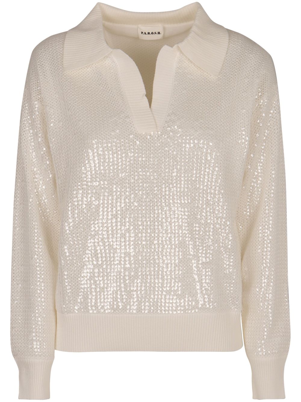 sequinned polo top