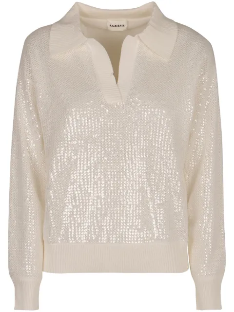 P.A.R.O.S.H. sequinned polo top