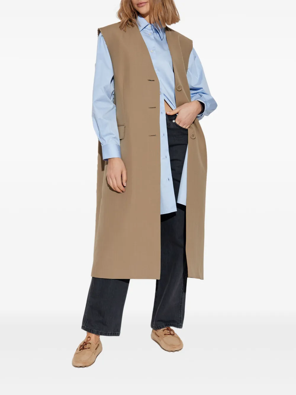 Officine Generale sleeveless coat - Bruin