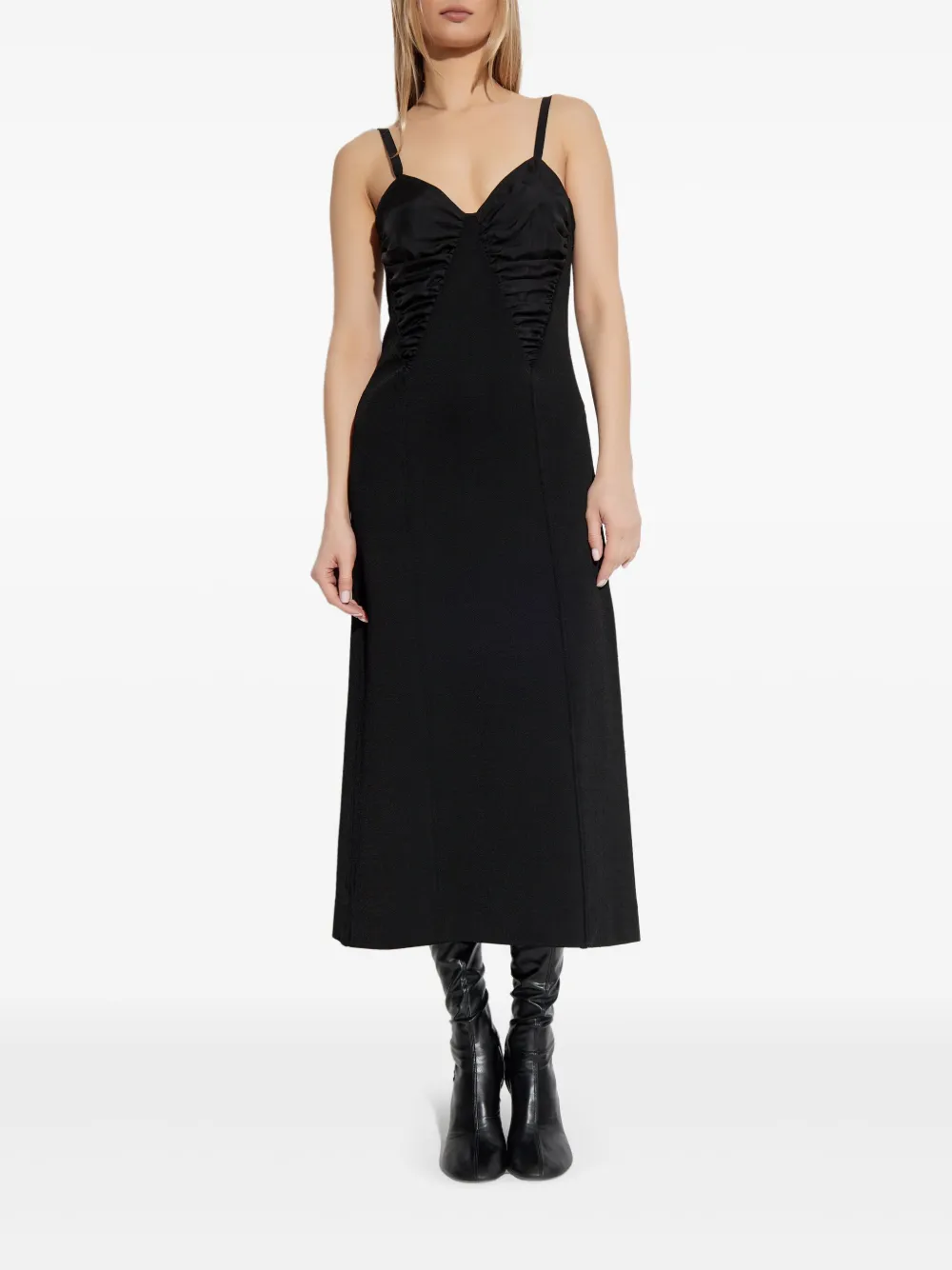 Jil Sander Midi-jurk met vlakken Zwart