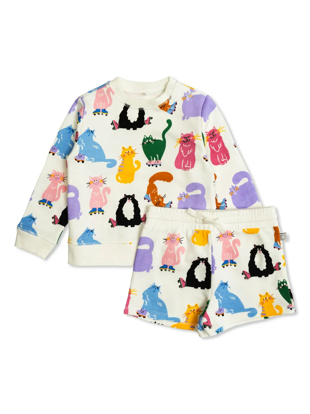 Stella McCartney Kids Shorts met kattenprint Wit