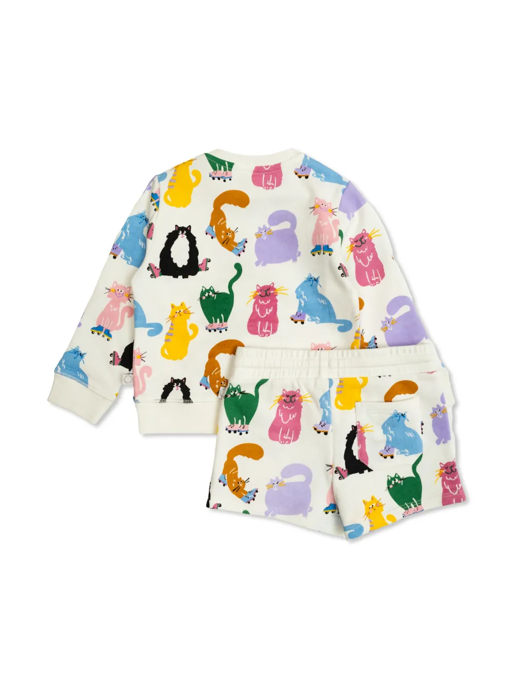 Stella McCartney Kids cat-print shorts set - Wit