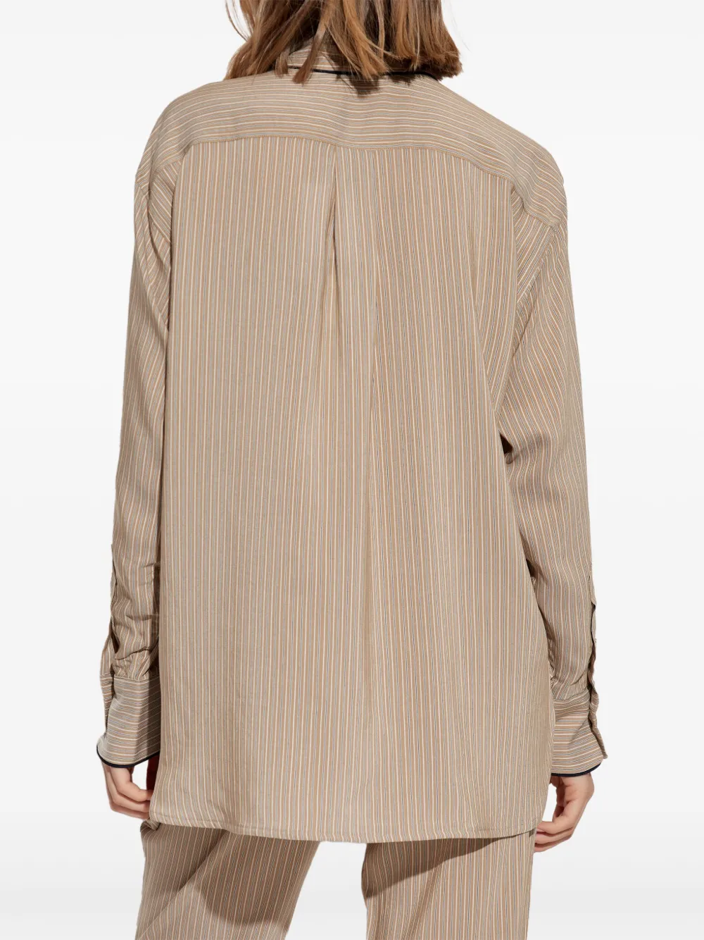Victoria Beckham Gestreept pyjamashirt Beige