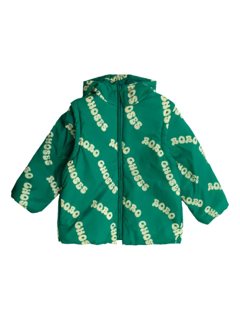 Bobo Choses Wavy padded hooded jacket