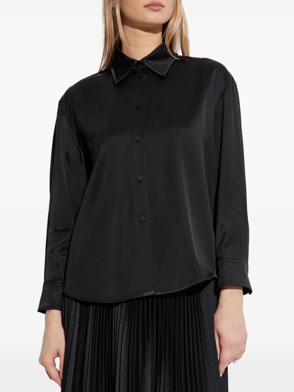Jil Sander Satijnen blouse Zwart